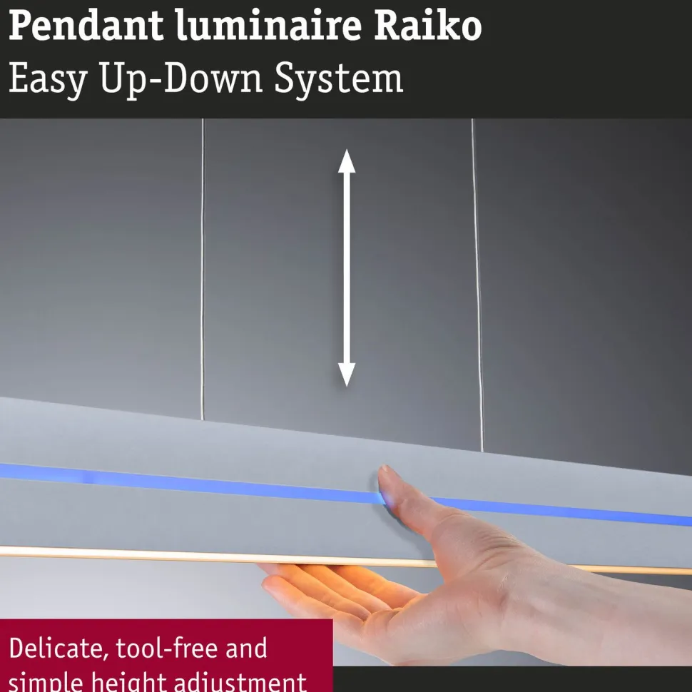 LED-riippuvalaisin Paulmann Raiko, RGBW+, himmennettävä, 2300lm/370lm, 19W/6W, musta