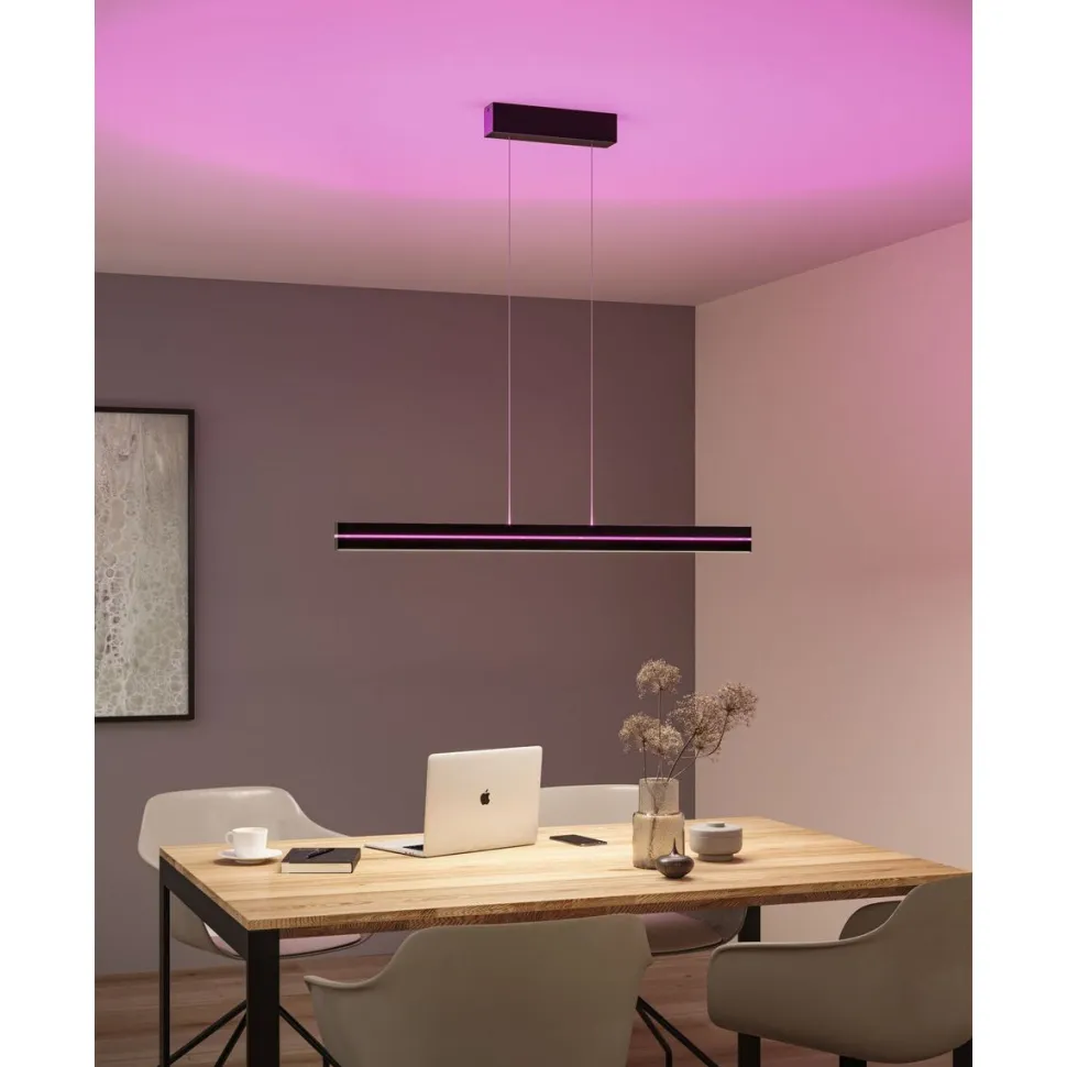 LED-riippuvalaisin Paulmann Raiko, RGBW+, himmennettävä, 2300lm/370lm, 19W/6W, musta