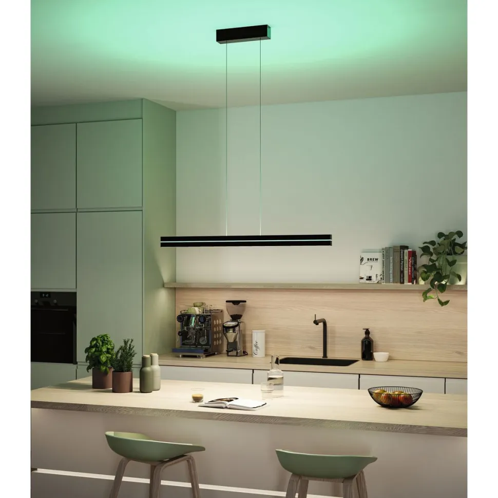 LED-riippuvalaisin Paulmann Raiko, RGBW+, himmennettävä, 2300lm/370lm, 19W/6W, musta