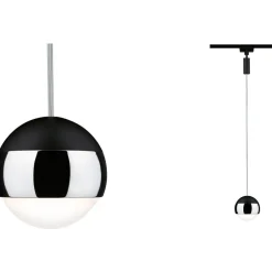 LED-riippuvalaisin kiskoon Paulmann Urail Capsule II, 6.3W, 2700K, himmennettävä, mattamusta/kromi