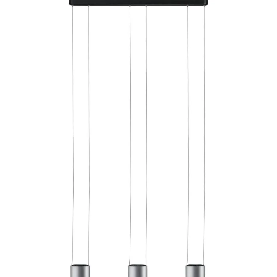 LED-riippuvalaisin Paulmann Aldan, 2700K, himmennettävä, musta/harjattu alumiini