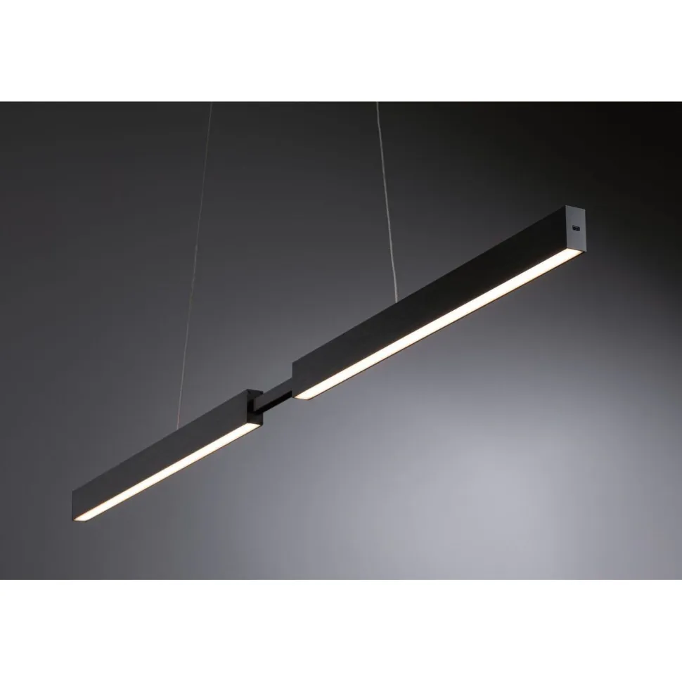 LED-riippuvalaisin Paulmann Aptare säädettävä leveys ja korkeus 2700K 2050lm/2050lm 2x16.5/16.5W liikeohjattava himmennettävä harjattu alumiini
