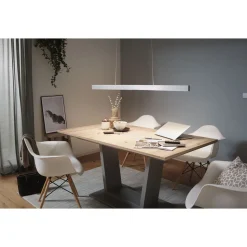 LED-riippuvalaisin Paulmann Aptare säädettävä leveys ja korkeus 2700K 2050lm/2050lm 2x16.5/16.5W liikeohjattava himmennettävä harjattu alumiini