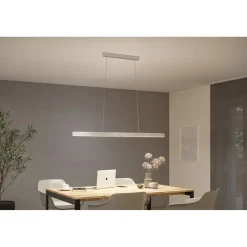 LED-riippuvalaisin Paulmann Aptare säädettävä leveys ja korkeus 2700K 2050lm/2050lm 2x16.5/16.5W liikeohjattava himmennettävä harjattu alumiini
