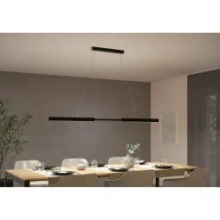 LED-riippuvalaisin Paulmann Aptare säädettävä leveys ja korkeus 2700K 2050lm/2050lm 2x16.5/16.5W liikeohjattava himmennettävä harjattu alumiini