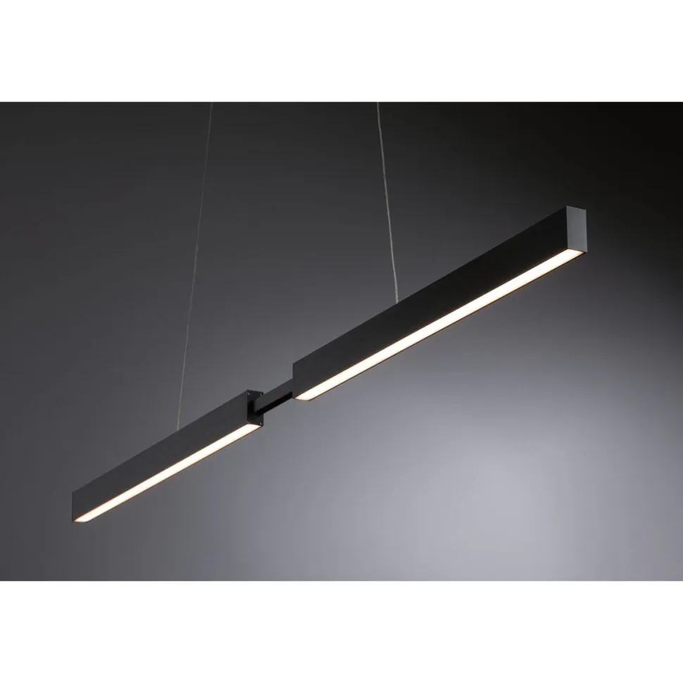 LED-riippuvalaisin Paulmann Smart Home Zigbee 3.0 Aptare, säädettävä, RGBW+, himmennettävä, 1920lm/1920lm, 2x16W, harjattu musta