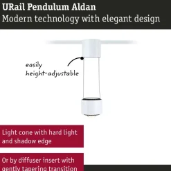 LED-riippuvalaisin Paulmann URail Aldan 930lm/530lm 8.5W 4000K himmennettävä valkoinen