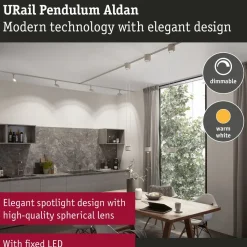 LED-riippuvalaisin Paulmann URail Aldan 930lm/530lm 8.5W 4000K himmennettävä valkoinen