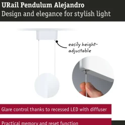 LED-riippuvalaisin Paulmann URail Alejandro 800lm 10W 4000K 3-Step-Dim himmennettävä valkoinen