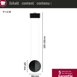 LED-riippuvalaisin Paulmann URail Alejandro 800lm 10W 4000K 3-Step-Dim himmennettävä valkoinen