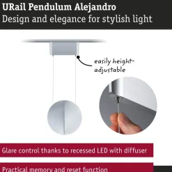 LED-riippuvalaisin Paulmann URail Alejandro 800lm 10W 4000K 3-Step-Dim himmennettävä valkoinen