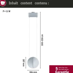 LED-riippuvalaisin Paulmann URail Alejandro 800lm 10W 4000K 3-Step-Dim himmennettävä valkoinen