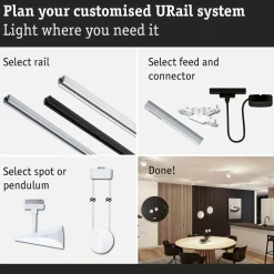 LED-riippuvalaisin Paulmann URail Alejandro 800lm 10W 4000K 3-Step-Dim himmennettävä valkoinen