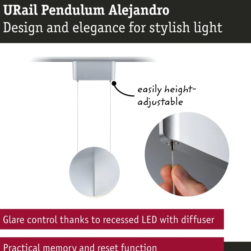 LED-riippuvalaisin Paulmann URail Alejandro 800lm 10W 4000K 3-Step-Dim himmennettävä valkoinen