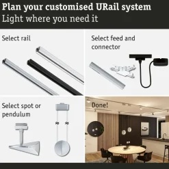 LED-riippuvalaisin Paulmann URail Alejandro 800lm 10W 4000K 3-Step-Dim himmennettävä valkoinen