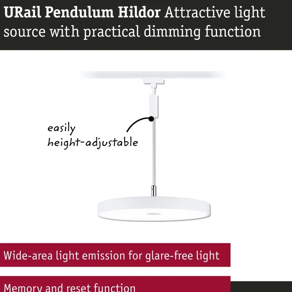 LED-riippuvalaisin Paulmann URail Hildor 850lm 15W 4000K 3-Step-Dim himmennettävä valkoinen
