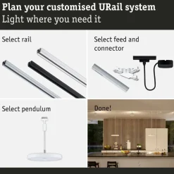 LED-riippuvalaisin Paulmann URail Hildor 850lm 15W 4000K 3-Step-Dim himmennettävä valkoinen