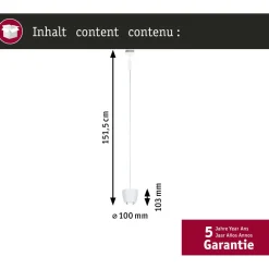 LED-riippuvalaisin Paulmann URail Smart Home Zigbee 3.0 Tyros, Ø10cm, 200lm, 4.5W, RGBW+, himmennettävä, 230V, signaalivalkoinen