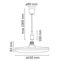 LED-riippuvalaisin Polux Kiki Ø15cm 10W musta