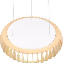 LED-riippuvalaisin Trio Monte, 60cm, valkoinen/puu