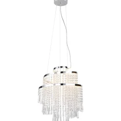 LED-riippuvalaisin Trio Pomp, 38cm, kromi/kirkas
