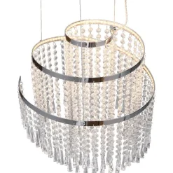 LED-riippuvalaisin Trio Pomp, 38cm, kromi/kirkas