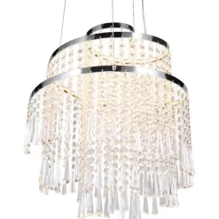 LED-riippuvalaisin Trio Pomp, 38cm, kromi/kirkas