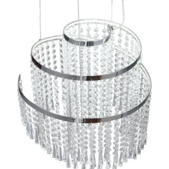 LED-riippuvalaisin Trio Pomp, 38cm, kromi/kirkas