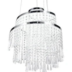 LED-riippuvalaisin Trio Pomp, 38cm, kromi/kirkas