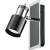 LED-seinäspotti Davida 1 165x70 mm musta/nikkeli