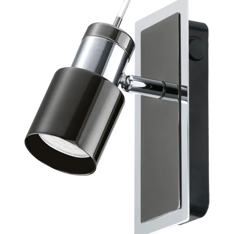 LED-seinäspotti Davida 1 165x70 mm musta/nikkeli