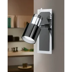 LED-seinäspotti Davida 1 165x70 mm musta/nikkeli