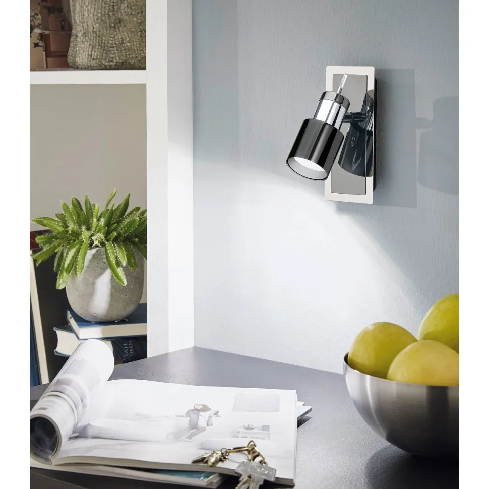 LED-seinäspotti Davida 1 165x70 mm musta/nikkeli