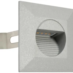 LED-seinävalaisimet ulkokäyttöön, 6 kpl, 5 W, hopea, neliö