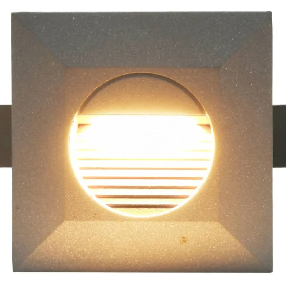 LED-seinävalaisimet ulkokäyttöön, 6 kpl, 5 W, hopea, neliö