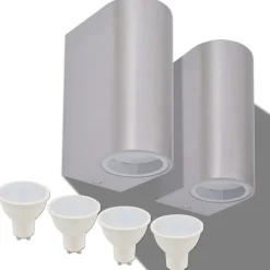 Led-seinävalaisimet ulkotiloihin 2 kpl pyöreä ylös/alas