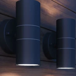Led-seinävalaisimet ulkotiloihin 2 kpl ruost. teräs ylös/alas