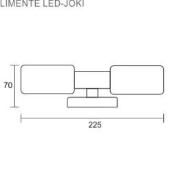 LED-seinävalaisin Limente Joki 225x70x70 mm 2-osainen kromi valkoinen