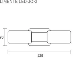 LED-seinävalaisin Limente Joki 225x70x70 mm 2-osainen kromi valkoinen