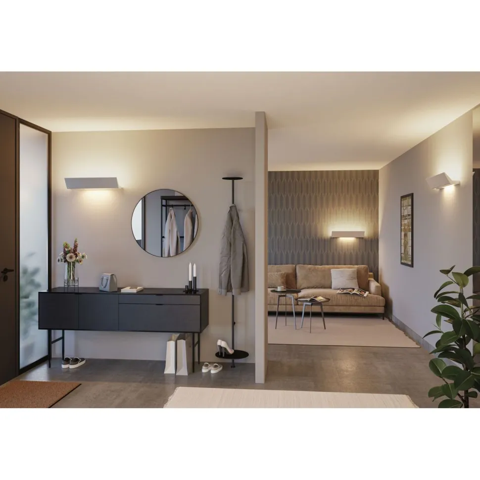 LED-seinävalaisin Paulmann Ranva, Smart Home Zigbee 3.0, säädettävä värilämpötila, himmennettävä, mattavalkoinen