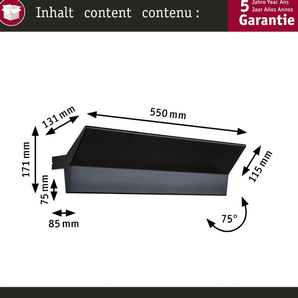 LED-seinävalaisin Paulmann Stine, Smart Home Zigbee 3.0, säädettävä värilämpötila, himmennettävä, mattavalkoinen