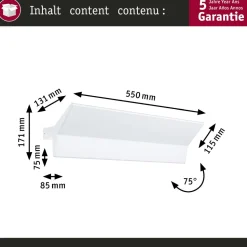 LED-seinävalaisin Paulmann Stine, Smart Home Zigbee 3.0, säädettävä värilämpötila, himmennettävä, mattavalkoinen