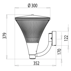LED-seinävalaisin Aaria AA03GHLED IP44 10W/840 grafiitinharmaa ylöspäin