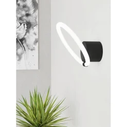 LED-Seinävalaisin Eglo Caranacoa 11.5W Ø26cm musta/valkoinen