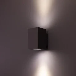 LED-seinävalaisin FTLIGHT Style Square 2x3W IP54 4000K grafiitinharmaa
