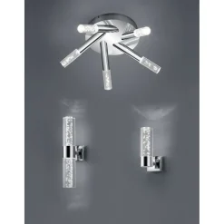 LED-seinävalaisin H2O 70x120x300 mm 2-osainen kromi/kupla-akryyli