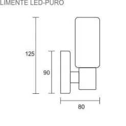 LED-seinävalaisin Limente Puro 70x80x125 mm kromi valkoinen