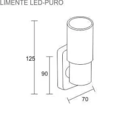 LED-seinävalaisin Limente Puro 70x80x125 mm kromi valkoinen