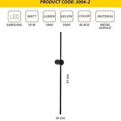 LED-seinävalaisin Linento Lighting Wible 91 cm eri värejä
