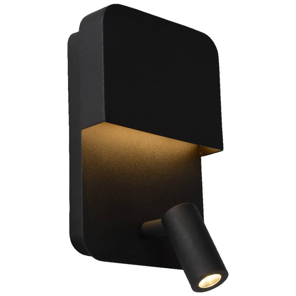 LED-seinävalaisin Lucide Boxer 2x5W musta